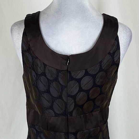 Badgley Mischka Black Brown Polka Dot Quiet Luxury Party Event Dress Size S - Picture 6 of 14